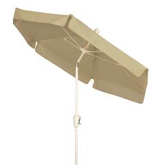 7.5' Hex Garden Tilt Umbrella 6 Rib Crank In Beige Vinyl Coated Weave