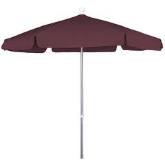 7.5' Hex Garden Umbrella 6 Rib Push Up & Pin Lift In Burgundy Vinyl Coated Weave