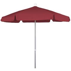 7.5' Hex Garden Umbrella 6 Rib Push Up & Pin Lift In Red Vinyl Coated Weave