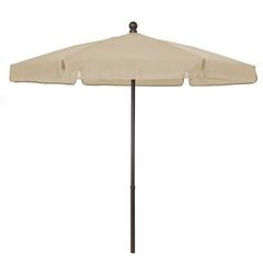 7.5' Hex Garden Umbrella 6 Rib Push Up & Pin Lift In Beige Vinyl Coated Weave