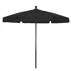 7.5' Hex Garden Umbrella 6 Rib Push Up & Pin Lift In Black Vinyl Coated Weave
