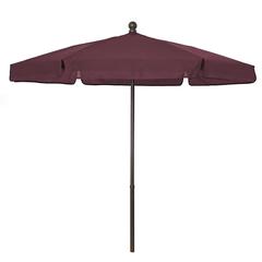 7.5' Hex Garden Umbrella 6 Rib Push Up & Pin Lift In Burgundy Vinyl Coated Weave