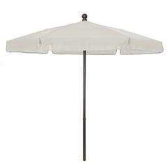 7.5' Hex Garden Umbrella 6 Rib Push Up & Pin Lift In Natural Vinyl Coated Weave
