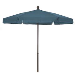 7.5' Hex Garden Umbrella 6 Rib Push Up & Pin Lift In Teal Vinyl Coated Weave
