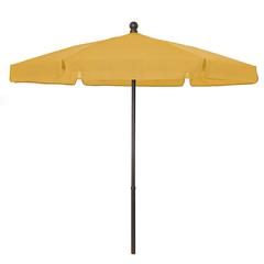 7.5' Hex Garden Umbrella 6 Rib Push Up & Pin Lift In Yellow Vinyl Coated Weave