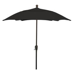 7.5' Oct Patio Umbrella 6 Rib Crank Lift with Black Solution Dyed Poly Canopy