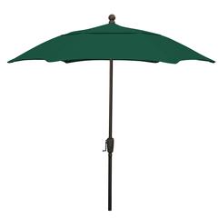 7.5' Oct Patio Umbrella 6 Rib Crank Lift with Forest Green Solution Canopy