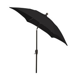 7.5' Oct Patio Tilt Umbrella 6 Rib Crank with Black Solution Dyed Poly Canopy