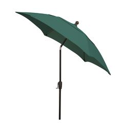 7.5' Oct Patio Tilt Umbrella 6 Rib Crank with Forest Green Solution Canopy