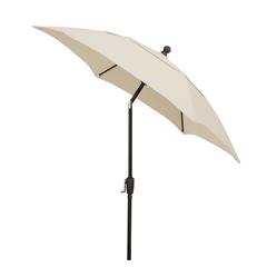 7.5' Oct Patio Tilt Umbrella 6 Rib Crank with Natural Solution Dyed Poly Canopy
