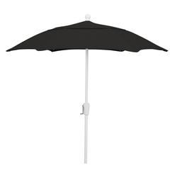 7.5' Oct Patio Umbrella 6 Rib Crank Lift with Black Solution Dyed Poly Canopy