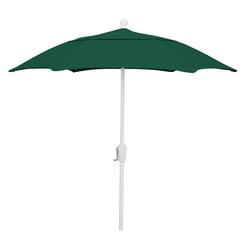7.5' Oct Patio Umbrella 6 Rib Crank Lift with Forest Green Solution Canopy