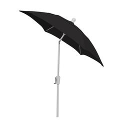 7.5' Oct Patio Tilt Umbrella 6 Rib Crank with Black Solution Dyed Poly Canopy