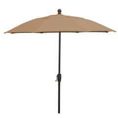 9' Oct Patio Umbrella 8 Rib Crank Lift with Beige Solution Dyed Poly Canopy