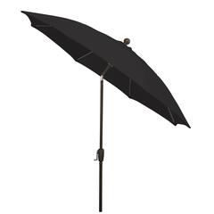 9' Oct Patio Tilt Umbrella 8 Rib Crank with Black Solution Dyed Poly Canopy