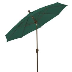 9' Oct Patio Tilt Umbrella 8 Rib Crank with Forest Green Solution Canopy