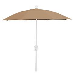 9' Oct Patio Umbrella 8 Rib Crank Lift with Beige Solution Dyed Poly Canopy