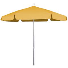 7.5' Hex Garden Umbrella 6 Rib Push Up & Pin Lift In Yellow Vinyl Coated Weave