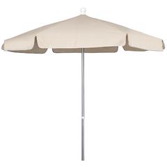 7.5' Hex Garden Umbrella 6 Rib Push Up & Pin Lift In Beige Vinyl Coated Weave
