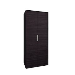 Armoire Double Doors, Hanging Rod, Interior Shelves, Freestanding Wardrobe,Black