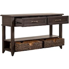 Mill Creek 2 Drawer Sofa Table in Peppercorn