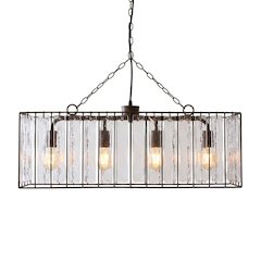 Rectangle Pendant Light With Glass Chimes
