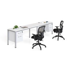Boss Hanging Pedestal 2-Desk Unit - 10 ft x 24" x 29.5" - Finish: White