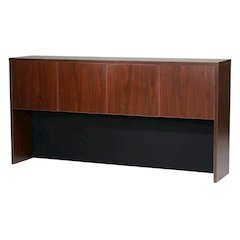 Mahogany Hutch with Doors for Storage and Display in Rustic Style