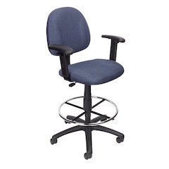 Boss Drafting Stool (B315-Be) W/Footring And Adjustable Arms