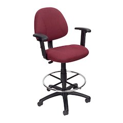 Boss Drafting Stool (B315-By) W/Footring And Adjustable Arms