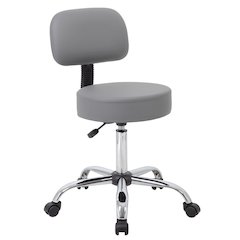 Gray Vinyl Office Guest Chair for Reception or Client Seating Areas