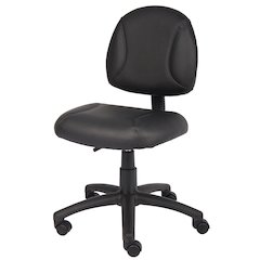 Black Leather Office Guest Chair For Reception Or Client Seating
