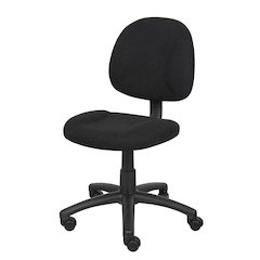 Black Armless Office Chair With Wheels, Ideal Desk Chair For Sewing Tasks