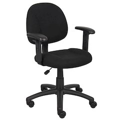 Black Office Chair With Adjustable Arms, Desk Chair Comfy For Home Office