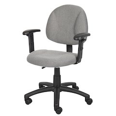 Gray Office Chair With Adjustable Arms, Desk Chair Comfy For Home Office