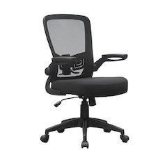 Boss Black Mesh, Flip Arm, Task Chair, Black Frame