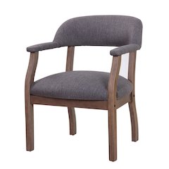 Gray Captains Chair for Office Furniture or Poker Room, No Wheels Design