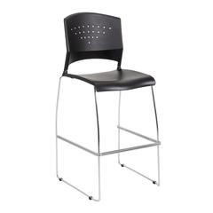 Boss Black Stool With Chrome Frame