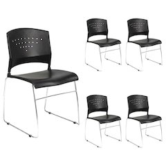 Polypropylene Stacking Chair with Chrome Sled Base for Waiting Rooms