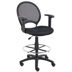 Boss Mesh Drafting Stool W/ Adjustable Arms