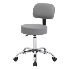 Boss Grey Caressoft Medical Stool W/ Back Cushion