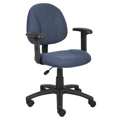 Boss Blue  Deluxe Posture Chair W/ Adjustable Arms