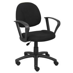 Boss Black  Deluxe Posture Chair W/ Loop Arms