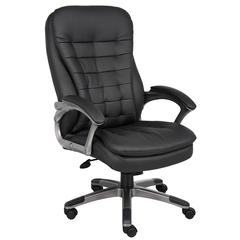 Boss High Back Executive Chair With Pewter Finished Base/Arms