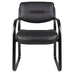 LeatherPlus Side Chair with Arms, Sled Base Office Guest Chair