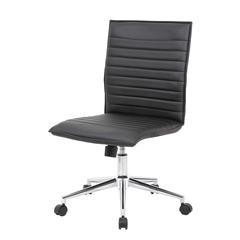 Boss Black Vinyl Armless Hospitality Chair