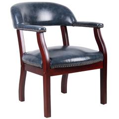 Boss Captain's Chair In Blue Vinyl