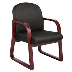 Boss Mahogany Frame Side Chair In Black Fabric