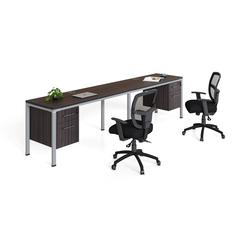 Double Desk, Side By Side With (2) Pedestals, 66" X 30"