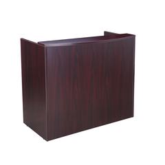 Glazed Reception Desk, 48Wx26Dx41.5H Mahogany